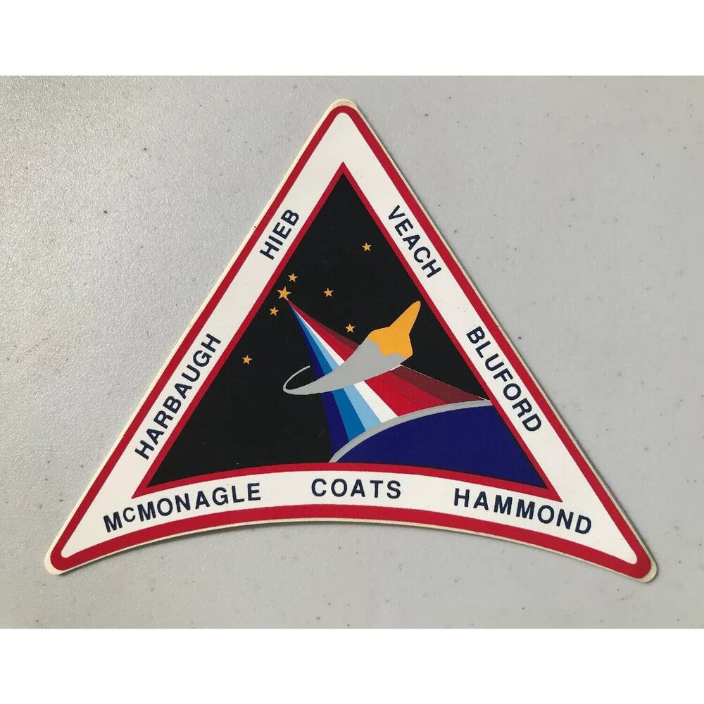 NASA Discovery STS-39 Hieb Veach Harbaugh Bluford Decal 3 1/2" x 5" - Picture 2 of 4